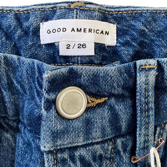 GOOD AMERICAN Classic High Waist Raw Ankle Jeans Size 2 NWT - Picture 7 of 9